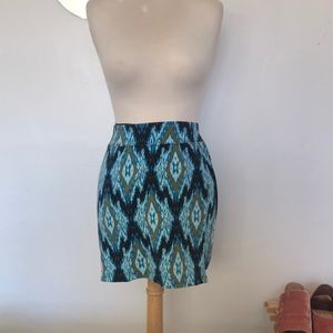 Ikat Print Mini Skirt